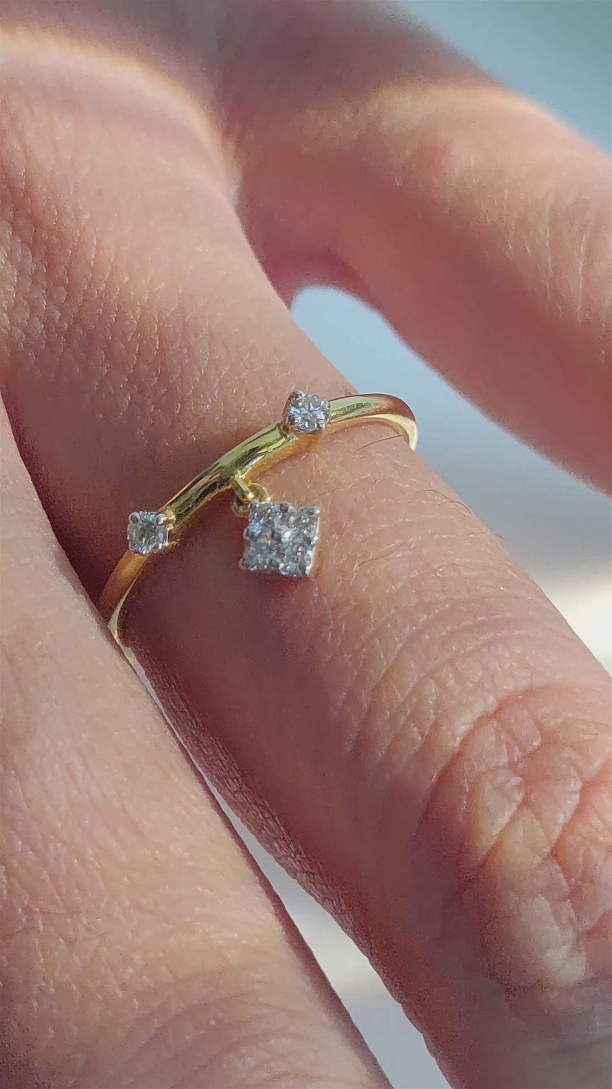 Motisons Jewellers - Minimal Play Diamond Gold Band Ring